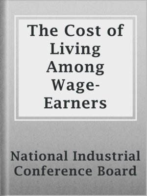 cover image of The Cost of Living Among Wage-Earners